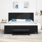 vidaXL Letto con Box Spring con Materasso & Panca Nera 200x200 cm Tessuto