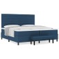 vidaXL Letto a Molle con Materasso e Panchetta Blu 200x200 cm in Tessuto