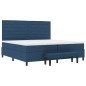 vidaXL Letto a Molle con Materasso e Panchetta Blu 200x200 cm in Tessuto