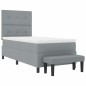 vidaXL Letto a Box Spring con Materasso e Panchina Grigio Chiaro 80x200 cm Tessuto