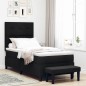 vidaXL Letto con Rete con Materasso e Panchina Nero 80x200 cm Tessuto