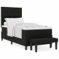 vidaXL Letto con Rete con Materasso e Panchina Nero 80x200 cm Tessuto