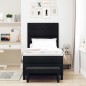 vidaXL Letto con Rete con Materasso e Panchina Nero 80x200 cm Tessuto