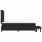 vidaXL Letto con Rete con Materasso e Panchina Nero 80x200 cm Tessuto