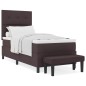 vidaXL Letto con box spring con materasso e panchina marrone scuro 80x200 cm tessuto