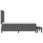 vidaXL Letto a Molle con Materasso e Panca Grigio Scuro 90x190 cm Tessuto