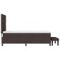 vidaXL Letto a molle con materasso e panchina marrone scuro 90x200 cm tessuto vidaXL Letto a molle con materasso e panchina marrone scuro 90x200 cm tessuto