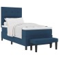 vidaXL Letto con Box Spring con Materasso e Panchina Blu 90x200 cm Tessuto