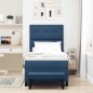 vidaXL Letto con Box Spring con Materasso e Panchina Blu 90x200 cm Tessuto