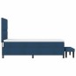vidaXL Letto con Box Spring con Materasso e Panchina Blu 90x200 cm Tessuto