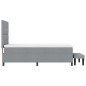 vidaXL Letto box spring con materasso e panchina grigio chiaro 100x200 cm tessuto