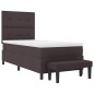 vidaXL Letto Box Spring con Materasso e Panchina Marrone Scuro 100x200 cm Tessuto