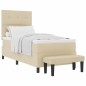 vidaXL Letto Box Spring con Materasso e Panchina Crema 100x200 cm Tessuto