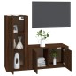 Set Mobili Porta TV 2 pz Rovere Marrone in Legno Multistrato Set Mobili Porta TV 2 pz Rovere Marrone in Legno Multistrato