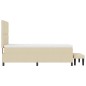vidaXL Letto Box Spring con Materasso e Panchina Crema 100x200 cm Tessuto