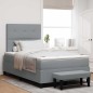 vidaXL Letto con rete a molle con materasso e panca grigio chiaro 120x190 cm in tessuto
