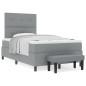 vidaXL Letto con rete a molle con materasso e panca grigio chiaro 120x190 cm in tessuto