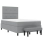 vidaXL Letto con rete a molle con materasso e panca grigio chiaro 120x190 cm in tessuto