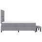 vidaXL Letto con rete a molle con materasso e panca grigio chiaro 120x190 cm in tessuto