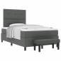vidaXL Letto con box spring con materasso e panchina grigia scura 120x190 cm tessuto