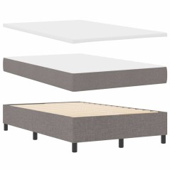 vidaXL Letto a molle con materasso e panca taupe 120x190 cm Tessuto