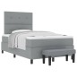 vidaXL Letto a Molle con Materasso e Panchina Grigio Chiaro 120x200 cm Tessuto