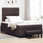 vidaXL Letto con Box Spring con Materasso e Panchina Marrone Scuro 120x200 cm Tessuto