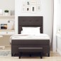 vidaXL Letto con Box Spring con Materasso e Panchina Marrone Scuro 120x200 cm Tessuto