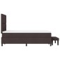 vidaXL Letto con Box Spring con Materasso e Panchina Marrone Scuro 120x200 cm Tessuto