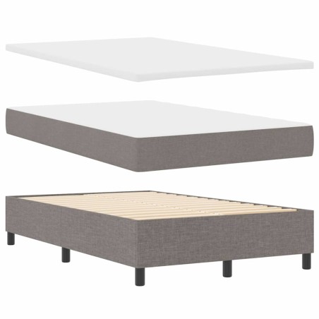 vidaXL Letto Box Spring con Materasso & Panca Taupe 120x200 cm Tessuto
