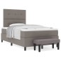vidaXL Letto Box Spring con Materasso & Panca Taupe 120x200 cm Tessuto vidaXL Letto Box Spring con Materasso & Panca Taupe 120x200 cm Tessuto