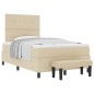 vidaXL Letto box spring con materasso e panchina crema 120x200 cm tessuto