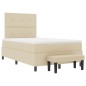 vidaXL Letto box spring con materasso e panchina crema 120x200 cm tessuto