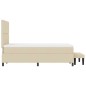 vidaXL Letto box spring con materasso e panchina crema 120x200 cm tessuto