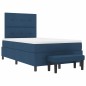 vidaXL Letto con Box Spring e Materasso & Panchina Blu 120x200 cm Tessuto