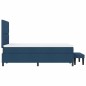 vidaXL Letto con Box Spring e Materasso & Panchina Blu 120x200 cm Tessuto
