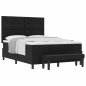 vidaXL Letto con box spring e materasso e panchina nero 140x200 cm tessuto vidaXL Letto con box spring e materasso e panchina nero 140x200 cm tessuto