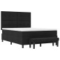 vidaXL Letto con box spring e materasso e panchina nero 140x200 cm tessuto vidaXL Letto con box spring e materasso e panchina nero 140x200 cm tessuto