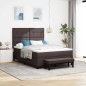 vidaXL Letto a molle con materasso e panca marrone scuro 140x200 cm tessuto