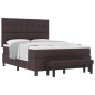 vidaXL Letto a molle con materasso e panca marrone scuro 140x200 cm tessuto
