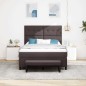 vidaXL Letto a molle con materasso e panca marrone scuro 140x200 cm tessuto