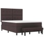 vidaXL Letto a molle con materasso e panca marrone scuro 140x200 cm tessuto