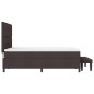 vidaXL Letto a molle con materasso e panca marrone scuro 140x200 cm tessuto