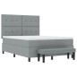 vidaXL Letto Box Spring con Materasso e Panchina Grigio Chiaro 160x200 cm Tessuto