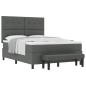 vidaXL Letto con Box Spring e Materasso & Panca Grigia Scura 160x200 cm in Tessuto