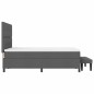 vidaXL Letto con Box Spring e Materasso & Panca Grigia Scura 160x200 cm in Tessuto