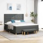 vidaXL Letto con Box Spring con Materasso e Panca Grigio Scuro 180x200 cm Tessuto vidaXL Letto con Box Spring con Materasso e Panca Grigio Scuro 180x200 cm Tessuto