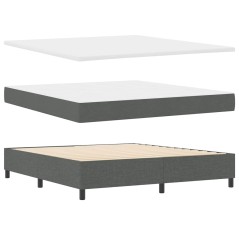 vidaXL Letto con Box Spring con Materasso e Panca Grigio Scuro 180x200 cm Tessuto