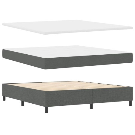 vidaXL Letto con Box Spring con Materasso e Panca Grigio Scuro 180x200 cm Tessuto