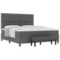 vidaXL Letto con Box Spring con Materasso e Panca Grigio Scuro 180x200 cm Tessuto vidaXL Letto con Box Spring con Materasso e Panca Grigio Scuro 180x200 cm Tessuto